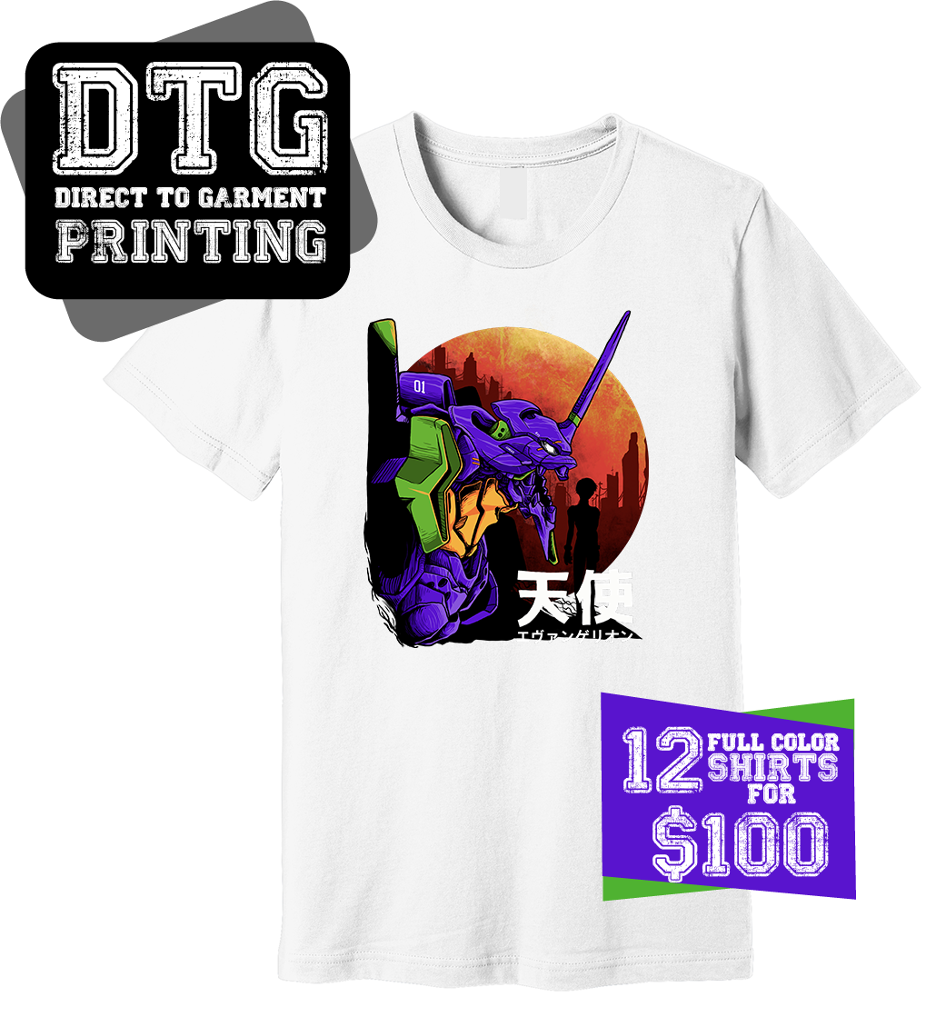 12 Full Color Custom Printed T-Shirts